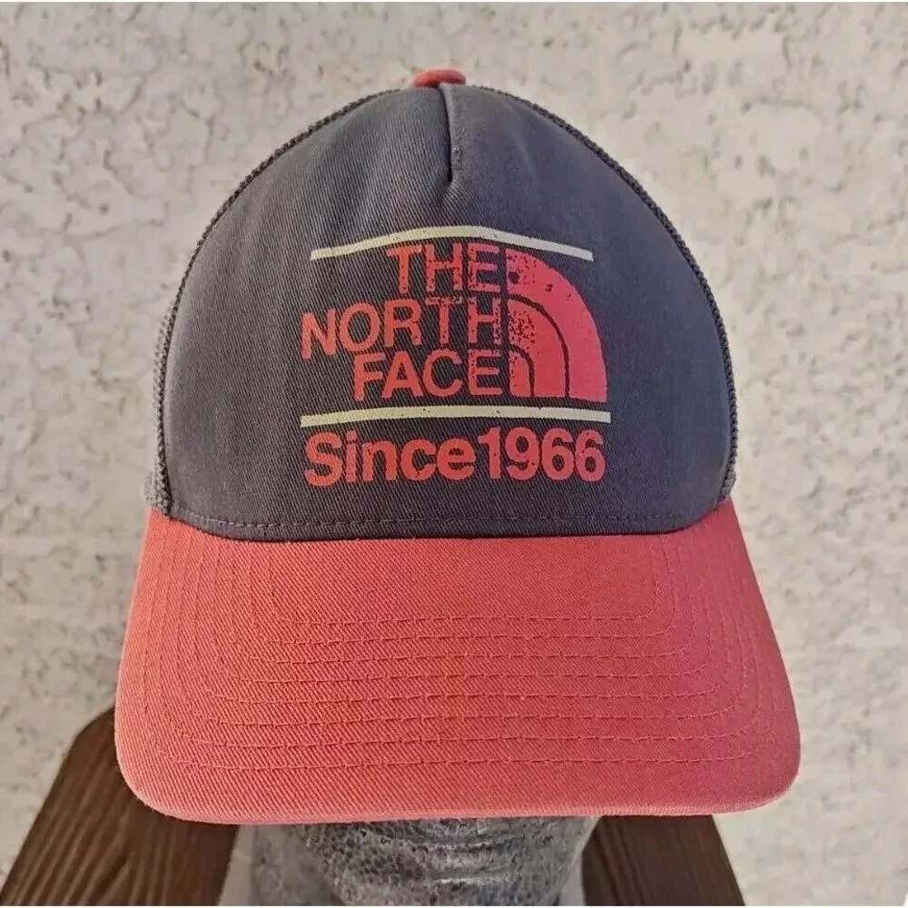 The‎ North Face Snapback Trucker Hat Men's Gray orange Breathable Mesh Back Cap